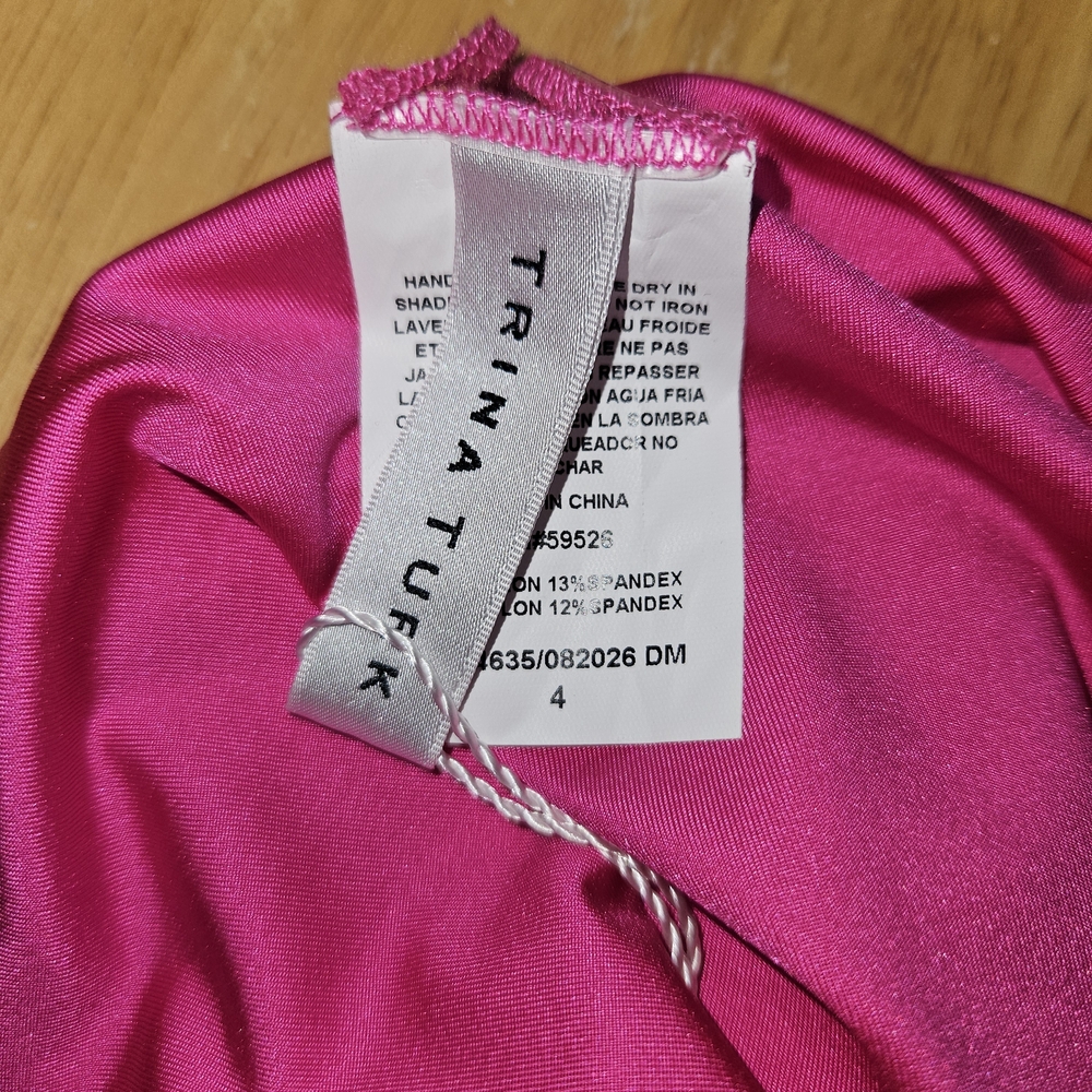 Trina Turk Monaco Solid High Waist Bottom Pink Size 4 - Picture 6 of 16
